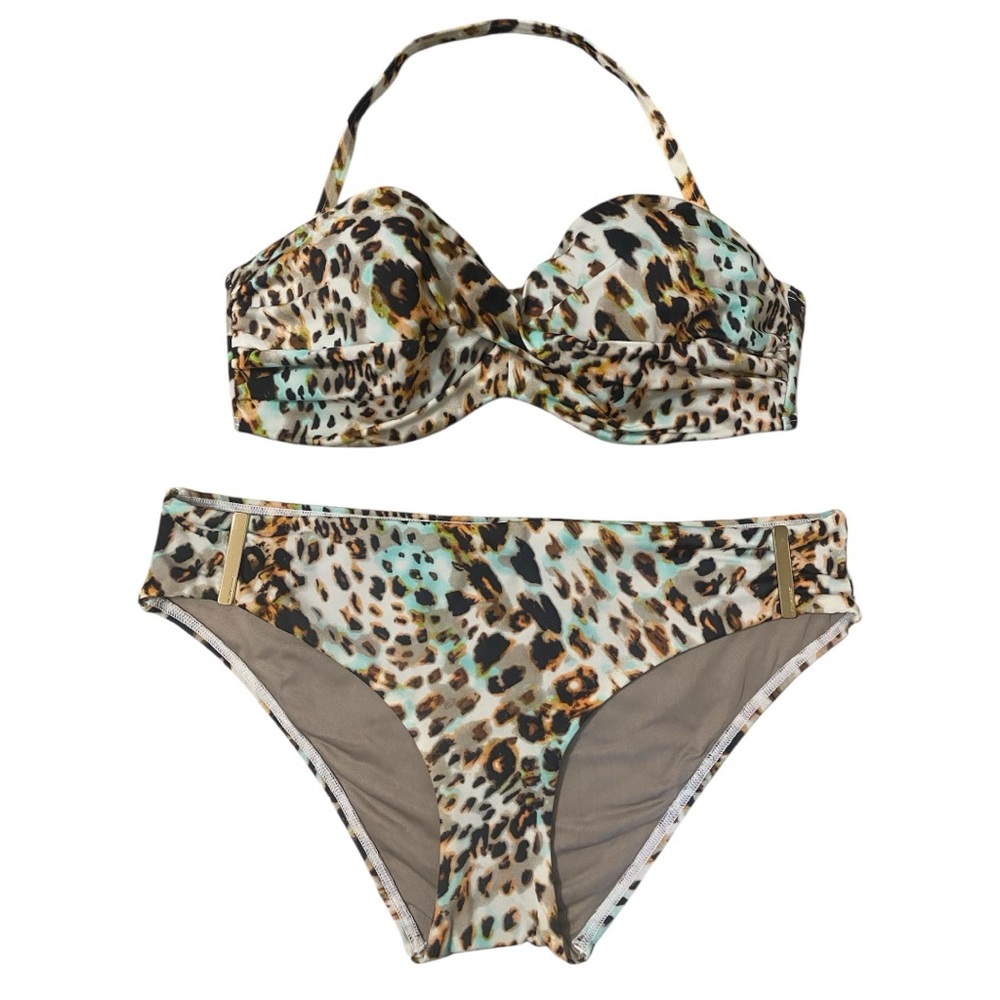 Victoria's Secret Swim Animal Print Bikini Set 36C and Medium Bottoms